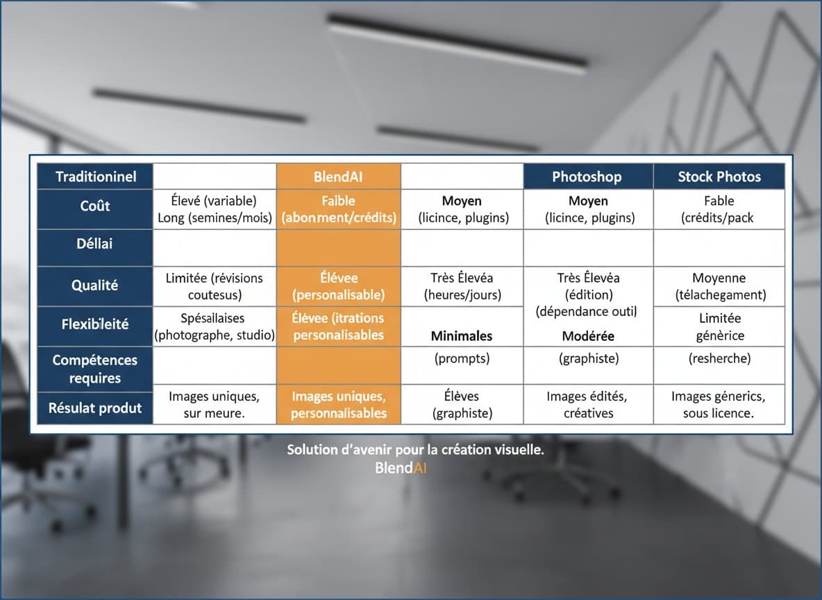 Alternatives Shooting Photo Traditionnel - Tableau Comparatif